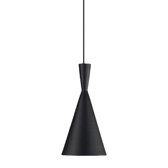 Industrial Metal Pendant Light with Cone/Saucer/Urn Design - Black/White/Gold Finish and Linear/Round Canopy