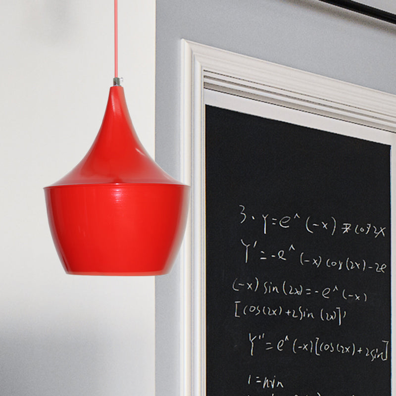 Industrial Pendant Light With Metal Cone Saucer And Urn Design - Black/White/Gold Finish Hanging