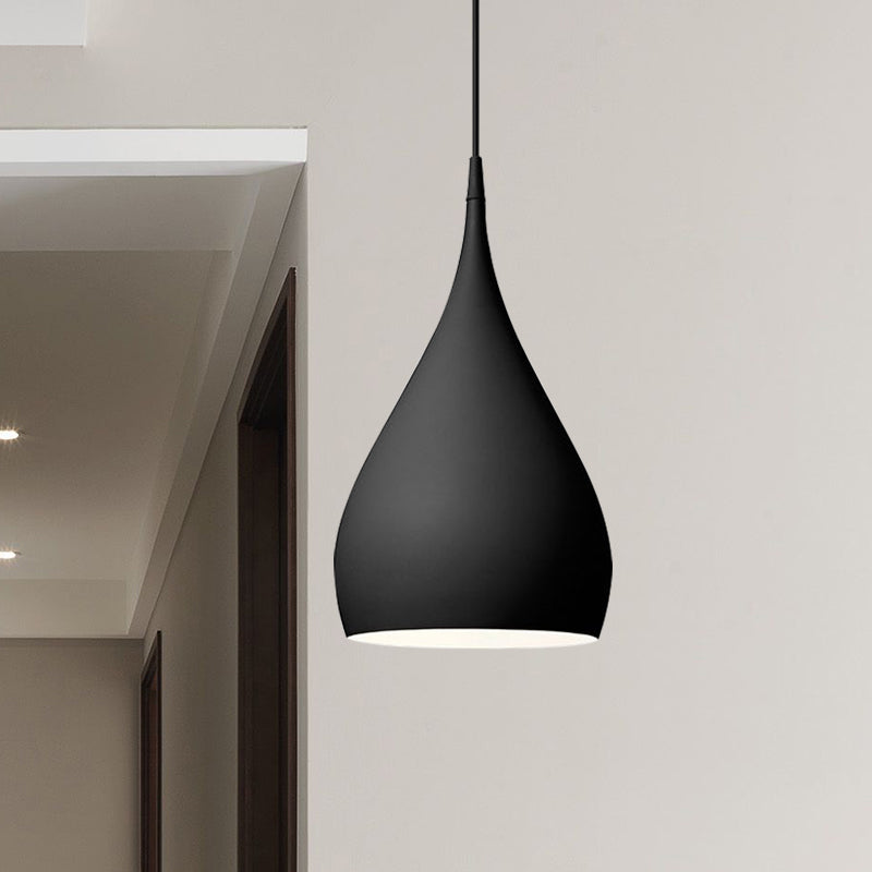 6.5/10 Teardrop Pendant Light - Modern Metal 1 Black/White/Red Black / 6.5