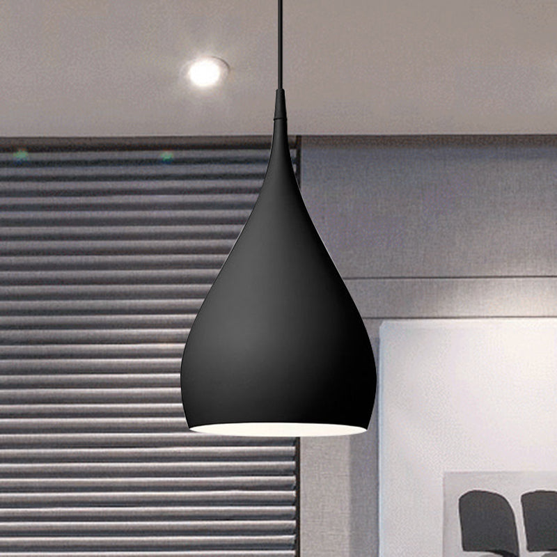 6.5/10 Teardrop Pendant Light - Modern Metal 1 Black/White/Red