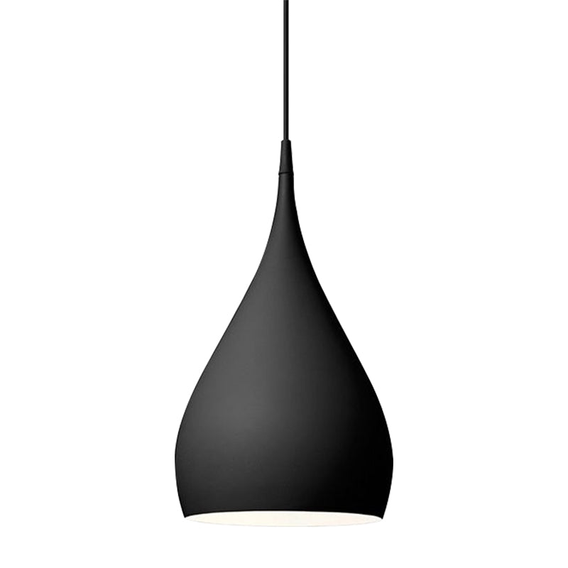 6.5/10 Teardrop Pendant Light - Modern Metal 1 Black/White/Red