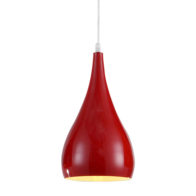 6.5/10 Teardrop Pendant Light - Modern Metal 1 Black/White/Red