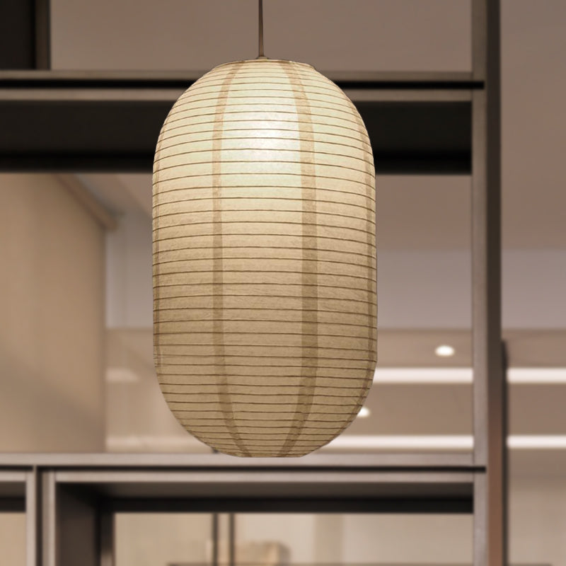 Traditional White Paper Lantern Pendant Lamp - 8.5"/11.5"/16.5" Wide, 1-Light Hanging Pendant Suspension