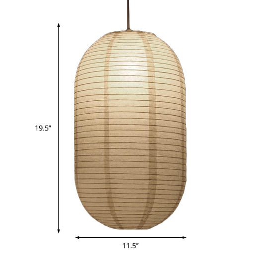 Traditional White Paper Lantern Pendant Lamp - 8.5"/11.5"/16.5" Wide, 1-Light Hanging Pendant Suspension