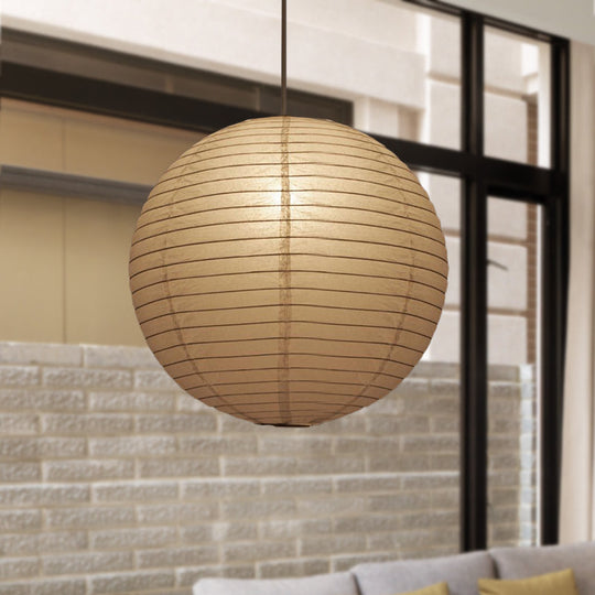 Traditional White Paper Lantern Pendant Lamp - 8.5"/11.5"/16.5" Wide, 1-Light Hanging Pendant Suspension