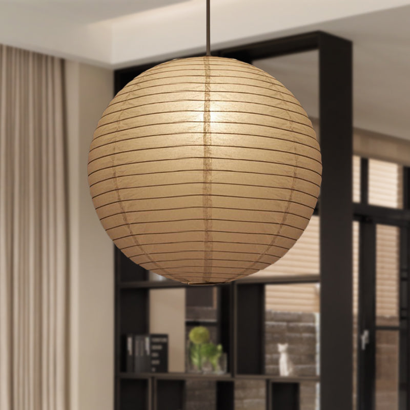 Traditional White Paper Lantern Pendant Lamp - 8.5"/11.5"/16.5" Wide, 1-Light Hanging Pendant Suspension