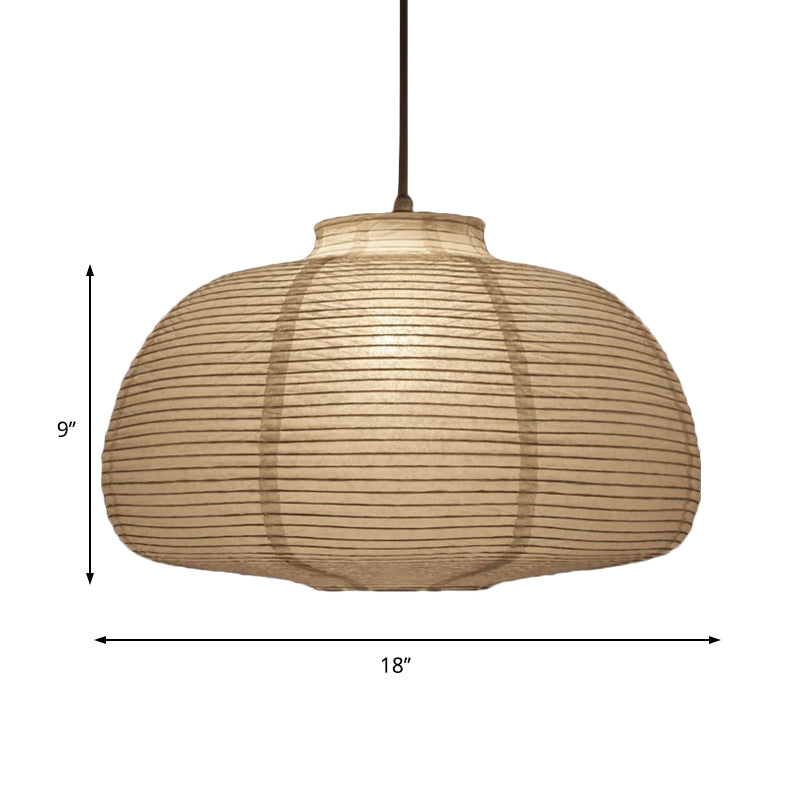 Traditional White Paper Lantern Pendant Lamp - 8.5"/11.5"/16.5" Wide, 1-Light Hanging Pendant Suspension