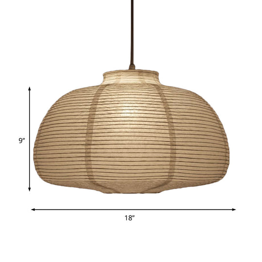 Traditional White Paper Lantern Pendant Lamp - 8.5"/11.5"/16.5" Wide, 1-Light Hanging Pendant Suspension