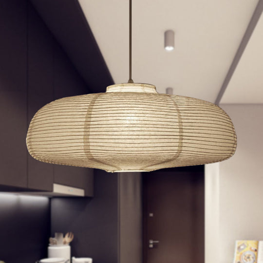 8.5"/11.5"/16.5" Wide Lantern Suspension Pendant Traditional Paper White 1 Light Hanging Pendant Lamp