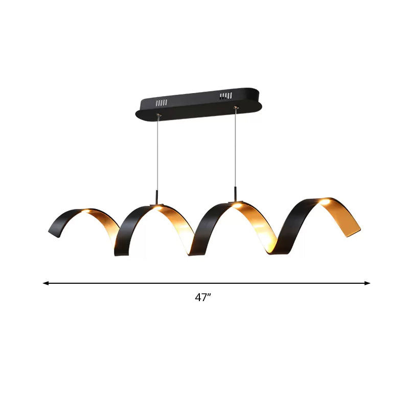 Modern Black Rolling Chandelier With Minimalist Design - 1 Light Acrylic Ceiling Fixture