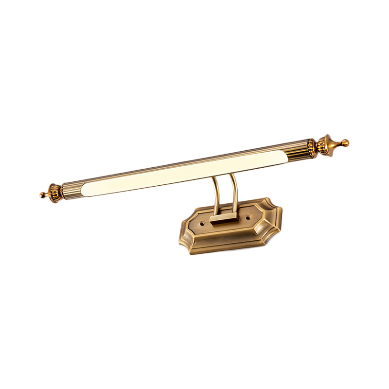 Led Vanity Light Fixture - Modernist Style With Brass Tubed Sconce Wall Warm/White Lighting 18.5/26