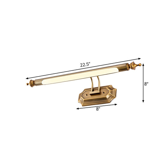 Led Vanity Light Fixture - Modernist Style With Brass Tubed Sconce Wall Warm/White Lighting 18.5/26