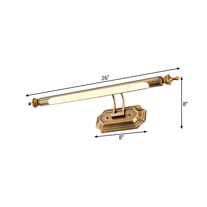 Led Vanity Light Fixture - Modernist Style With Brass Tubed Sconce Wall Warm/White Lighting 18.5/26