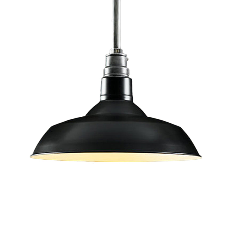 Retro Barn-Style Metal Pendant Lighting for Living Rooms - Black/White/Rust