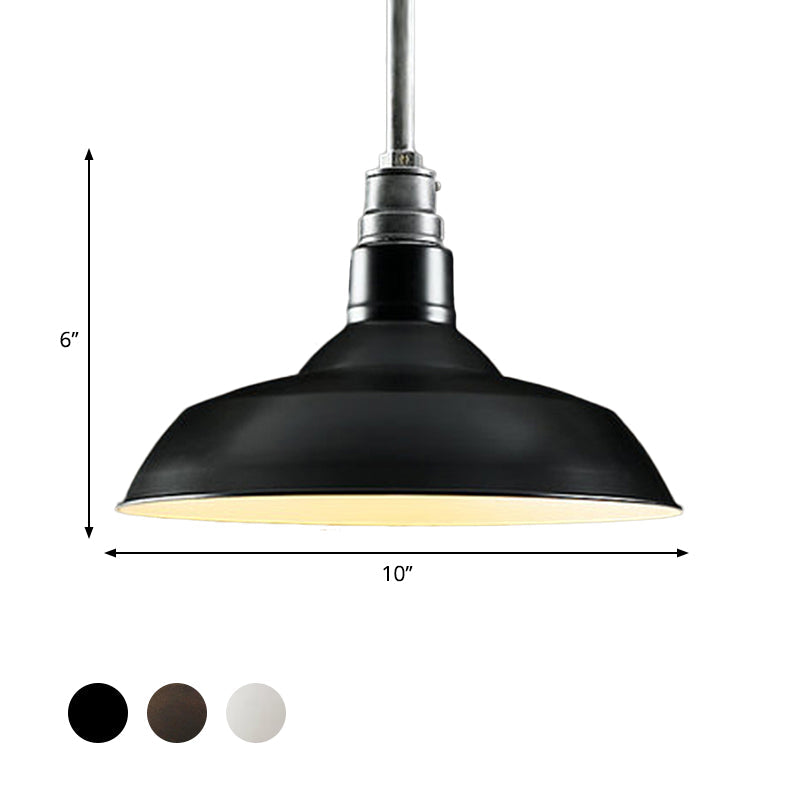 Retro Barn-Style Metal Pendant Lighting for Living Rooms - Black/White/Rust