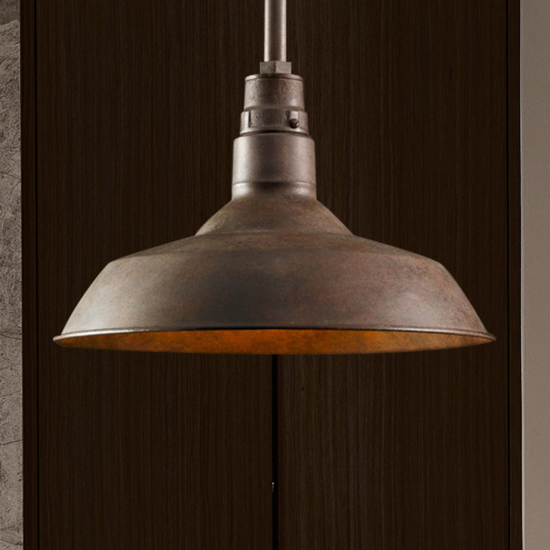 Retro Barn-Style Metal Pendant Lighting for Living Rooms - Black/White/Rust