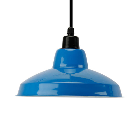 Retro Polished Black/White Bowl Pendant Light – Stylish 1-Head Indoor Ceiling Fixture