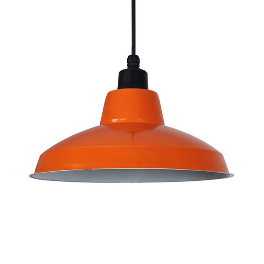 Retro Polished Black/White Bowl Pendant Light – Stylish 1-Head Indoor Ceiling Fixture