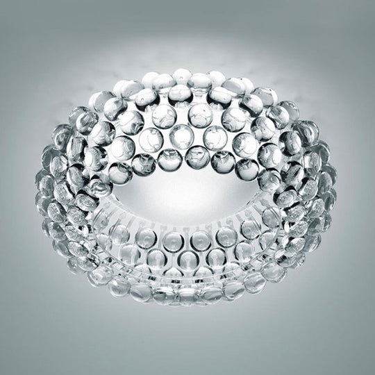 Designer Clear Glass LED Bedroom Flush Ceiling Light Fixture - 14"/19.5"/25.5" Wide Bubble Flush Lighting