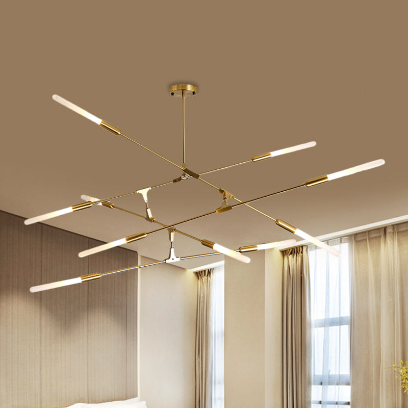 Modern Gold Pendant Light With Opal Glass Shade - Linear Hanging Fixture 4/6/8 Lights 10 /