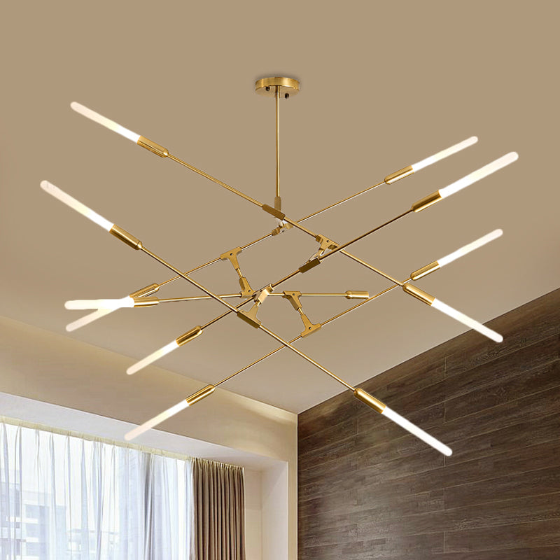 Modern Gold Pendant Light With Opal Glass Shade - Linear Hanging Fixture 4/6/8 Lights 12 /