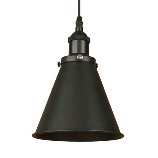 Industrial Style Black/Brass Cone Pendant Light For Dining Room