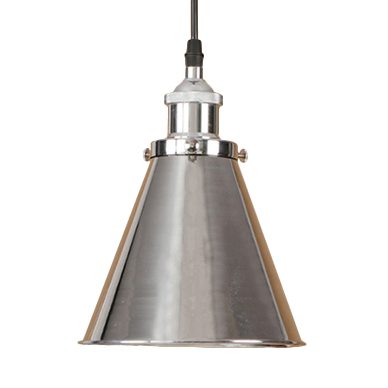 Industrial Style Black/Brass Cone Pendant Light For Dining Room