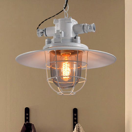 Industrial Cone Shade Pendant Lighting For Dining Room - Single Light Hanging Ceiling Fixture In