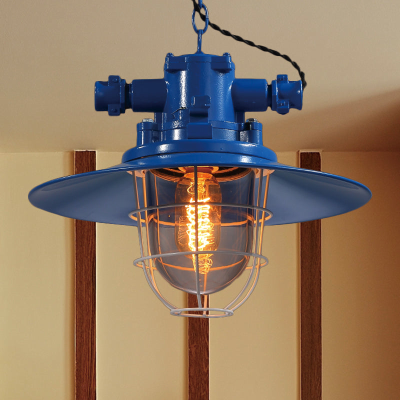 Industrial Cone Shade Pendant Lighting For Dining Room - Single Light Hanging Ceiling Fixture In