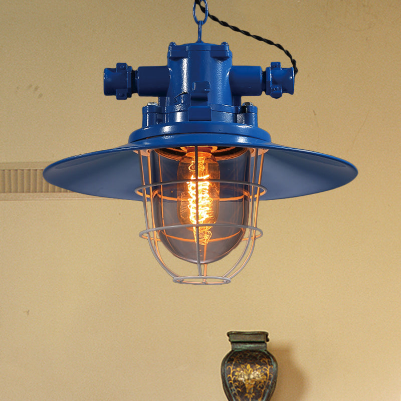 Industrial Cone Shade Pendant Lighting For Dining Room - Single Light Hanging Ceiling Fixture In