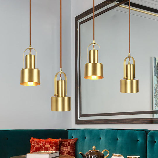 Retro Stylish Adjustable Metal Ceiling Light In Brushed Brass - 4/5 Dia For Living Room / 4