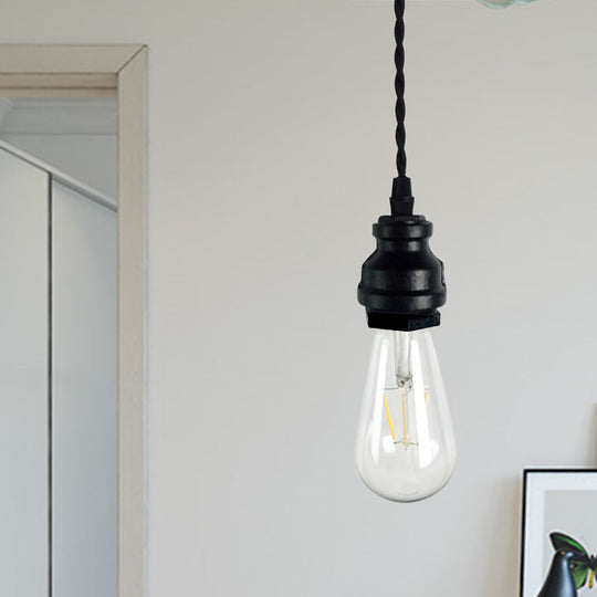 Vintage Style Mini Pendant Light with Adjustable Pipe Design in Black/Rust Metallic Finish