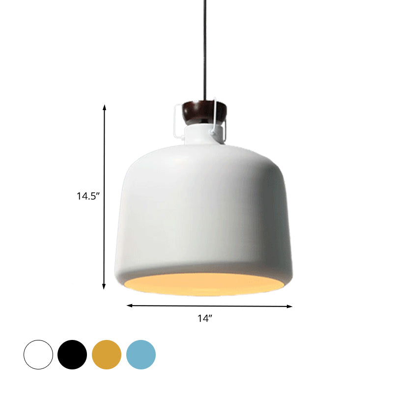 Adjustable Cord Metal Pendant Ceiling Lamp in White/Black - Modern Hanging Light Fixture for Living Room