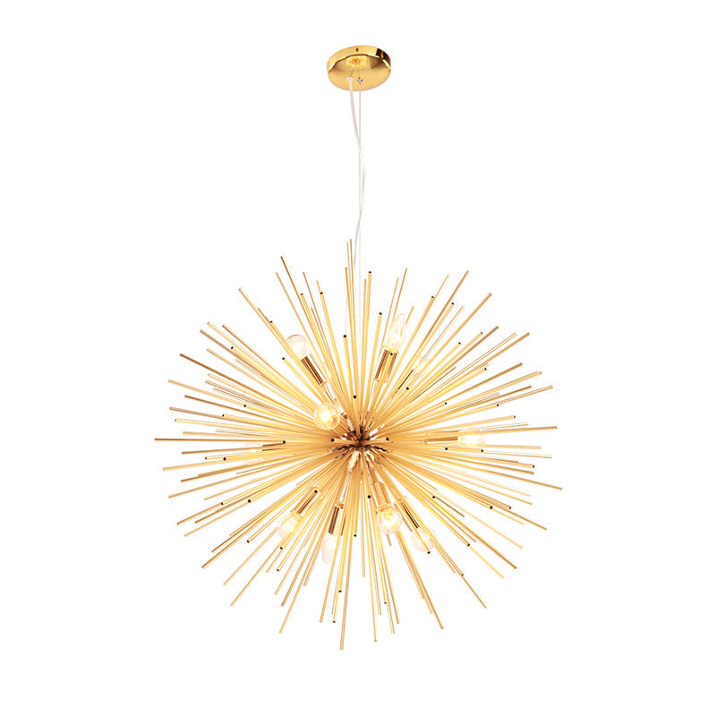 Gold Metal Starburst Chandelier Pendant Light - 20.5/23/25 Dia Modern Led Hanging Ceiling