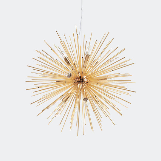 Gold Metal Starburst Chandelier Pendant Light - 20.5/23/25 Dia Modern Led Hanging Ceiling