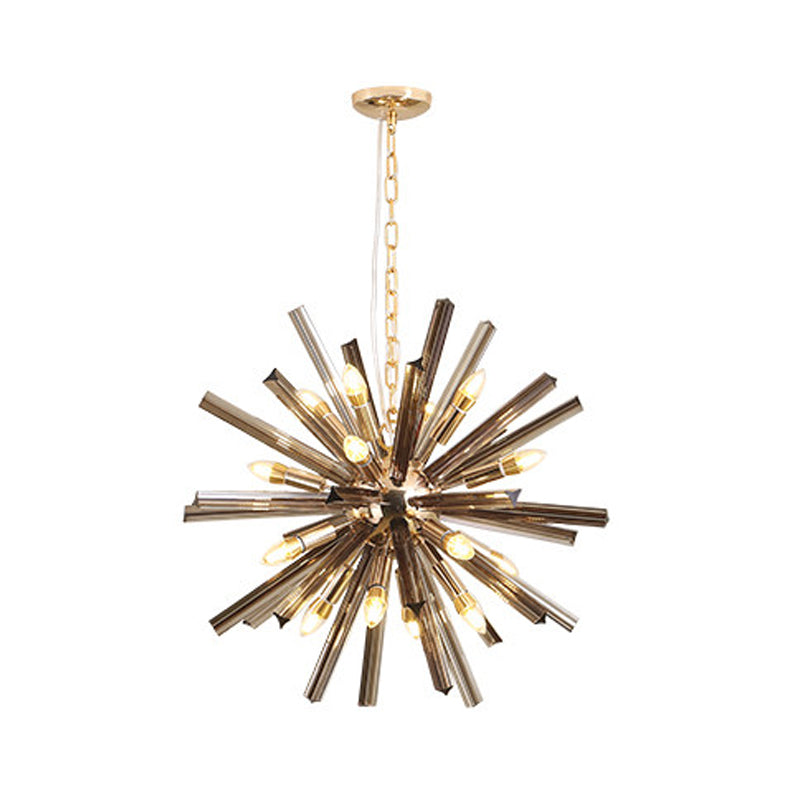 Modern Grey Crystal Starburst Chandelier Pendant Light - 9/16 Lights Hanging Ceiling Fixture For