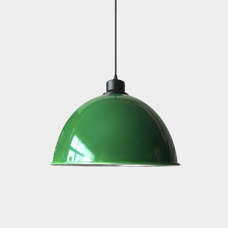 Industrial Style Domed Aluminum Ceiling Fixture With Cord - 12.5/14 W 1 Head Restaurant Hanging Lamp