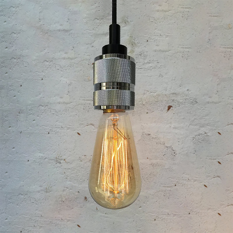 Copper/Black Industrial Pendant Light with Adjustable Cord and Exposed Bulb - Perfect for Restaurants