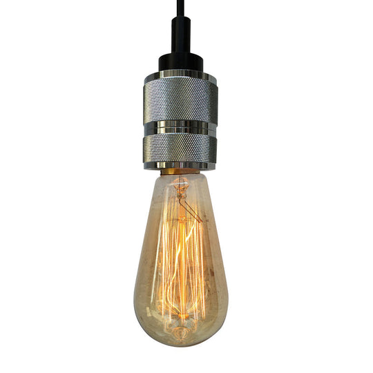 Copper/Black Industrial Pendant Light with Adjustable Cord and Exposed Bulb - Perfect for Restaurants