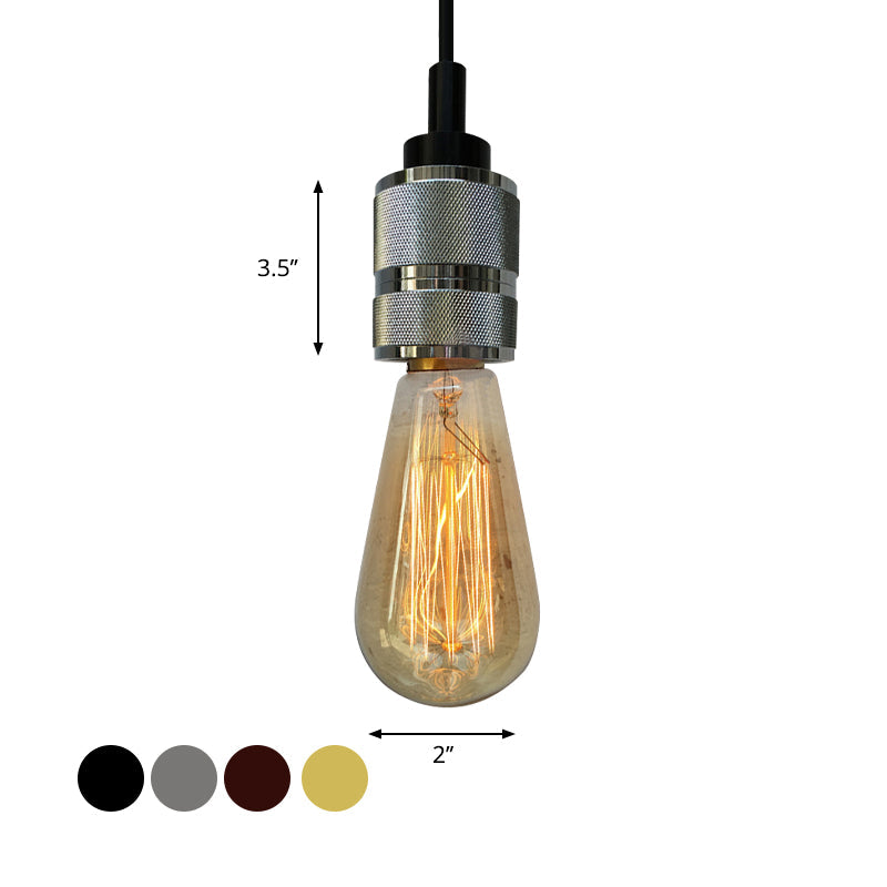 Copper/Black Industrial Pendant Light with Adjustable Cord and Exposed Bulb - Perfect for Restaurants