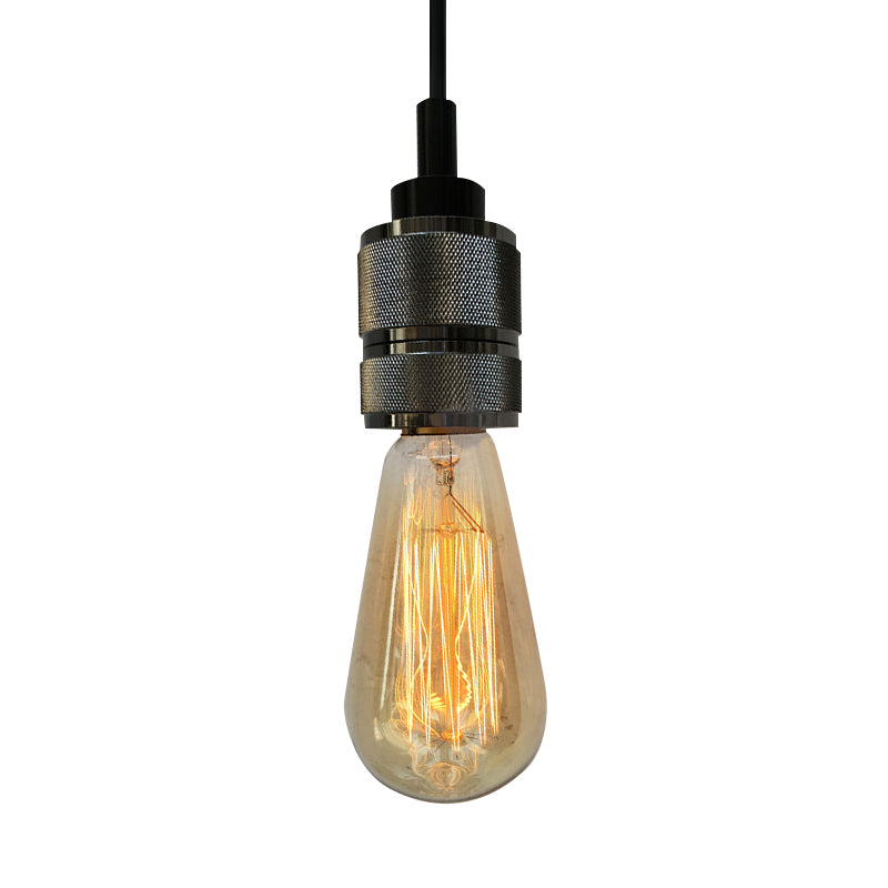 Copper/Black Industrial Pendant Light with Adjustable Cord and Exposed Bulb - Perfect for Restaurants