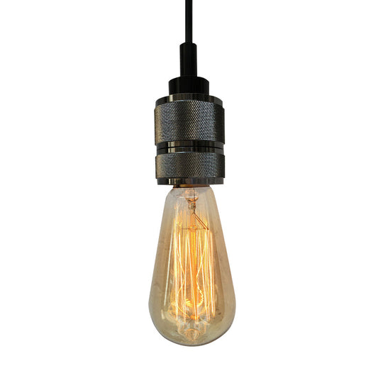 Copper/Black Industrial Pendant Light with Adjustable Cord and Exposed Bulb - Perfect for Restaurants