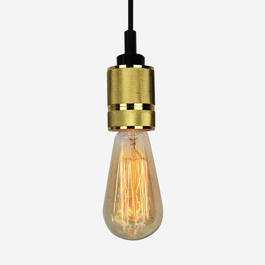 Copper/Black Industrial Pendant Light with Adjustable Cord and Exposed Bulb - Perfect for Restaurants