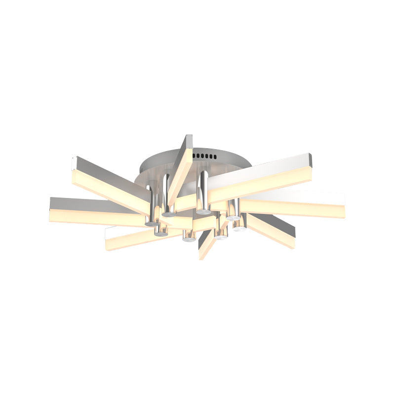 Semi-Mount Sputnik Ceiling Light with Acrylic Shade & Modern Silver Finish - Ideal for Indoor Spaces