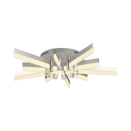 Semi-Mount Sputnik Ceiling Light with Acrylic Shade & Modern Silver Finish - Ideal for Indoor Spaces