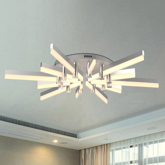 Semi-Mount Sputnik Ceiling Light with Acrylic Shade & Modern Silver Finish - Ideal for Indoor Spaces