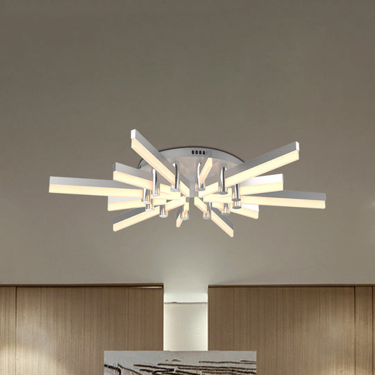 Semi-Mount Sputnik Ceiling Light with Acrylic Shade & Modern Silver Finish - Ideal for Indoor Spaces