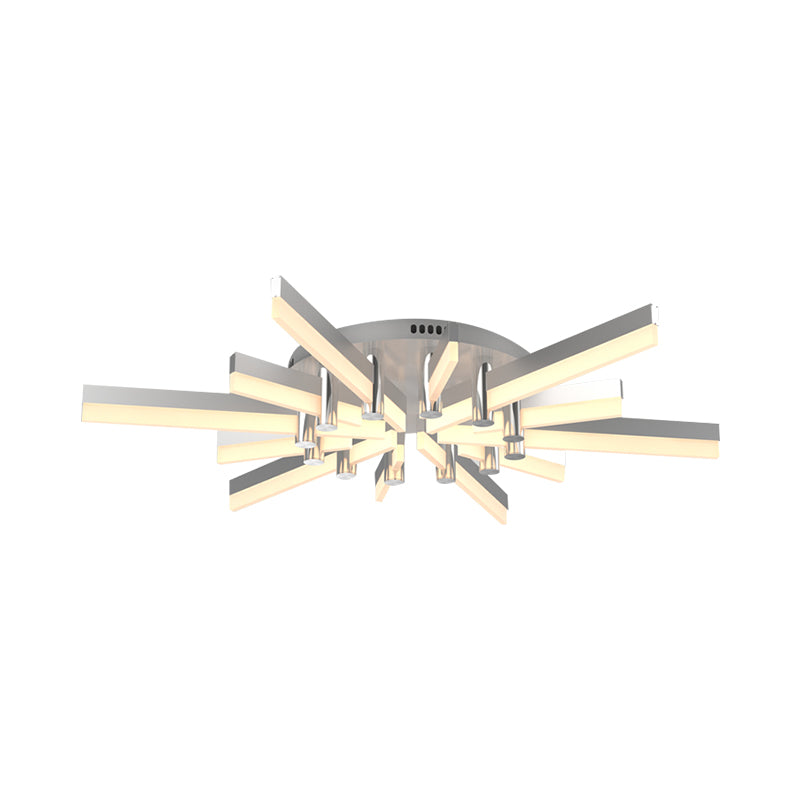 Semi-Mount Sputnik Ceiling Light with Acrylic Shade & Modern Silver Finish - Ideal for Indoor Spaces