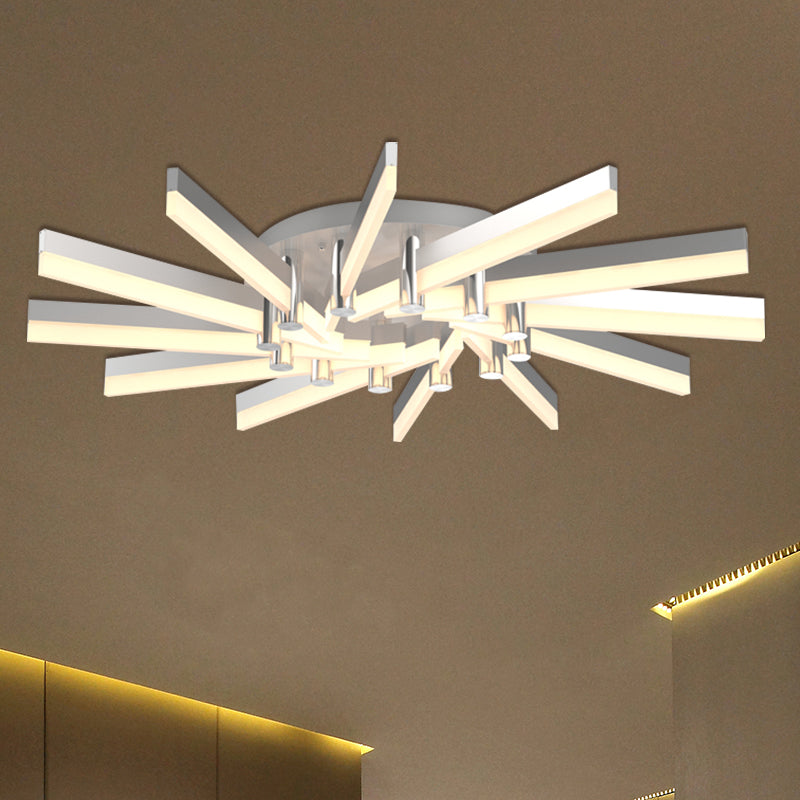 Semi-Mount Sputnik Ceiling Light with Acrylic Shade & Modern Silver Finish - Ideal for Indoor Spaces