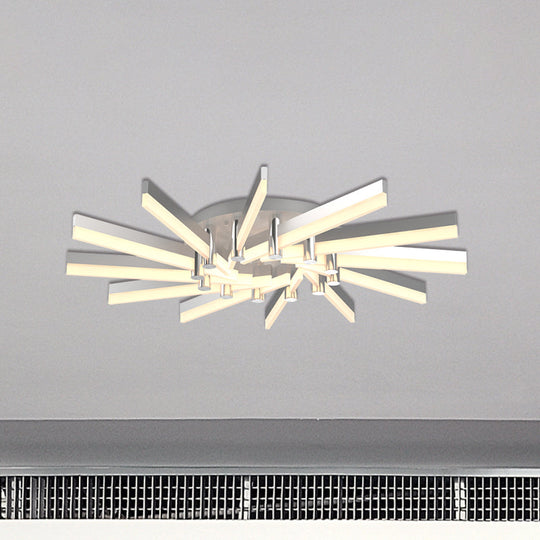 Semi-Mount Sputnik Ceiling Light with Acrylic Shade & Modern Silver Finish - Ideal for Indoor Spaces